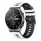 Ремінець силіконовий для годинника 22 мм білий з чорним, фото 3