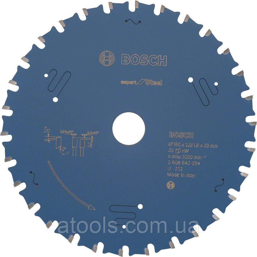 Пильний диск по сталі Bosch 160x20x30z K2/1.6 Expert for Steel