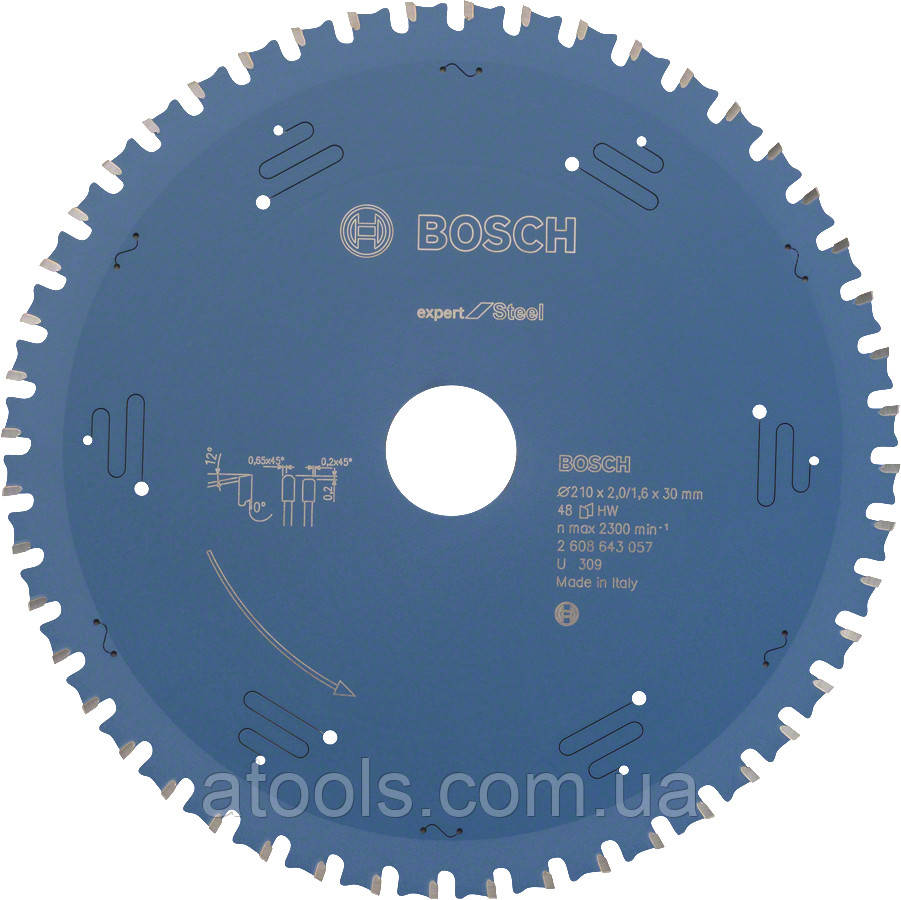 Пильний диск по сталі Bosch 210x30x48z K2/1.6 Expert for Steel