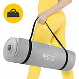 Килимок (мат) спортивний 4FIZJO NBR 180 x 60 x 1 см для йоги та фітнесу Grey (P-5907739317087), фото 4