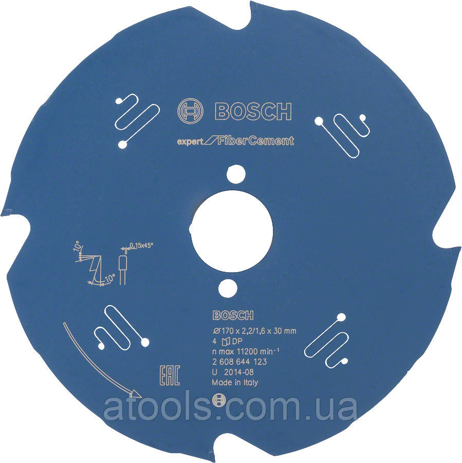 Пильний диск по фіброцементу Bosch 170x30x4z K2.2/1.6 Expert for FiberCement