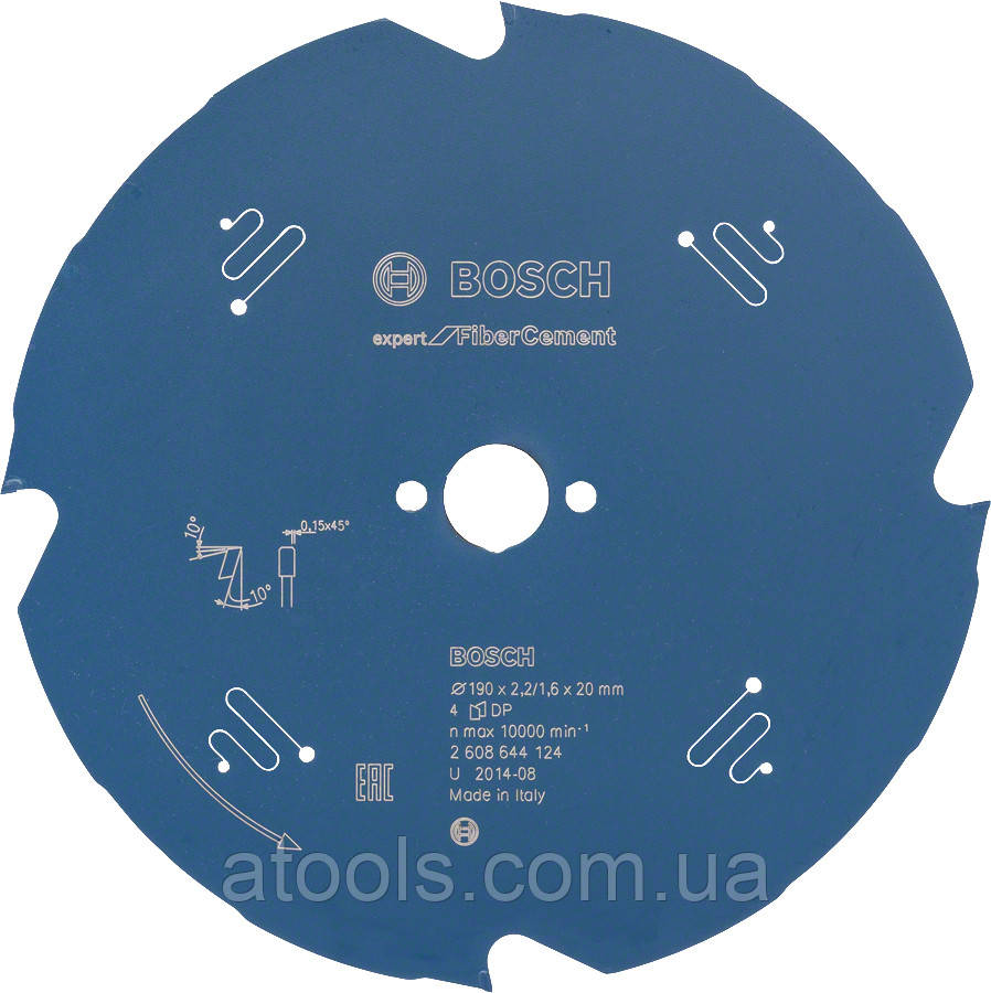 Пильний диск по фіброцементу Bosch 190x20x6z K2.2/1.6 Expert for FiberCement