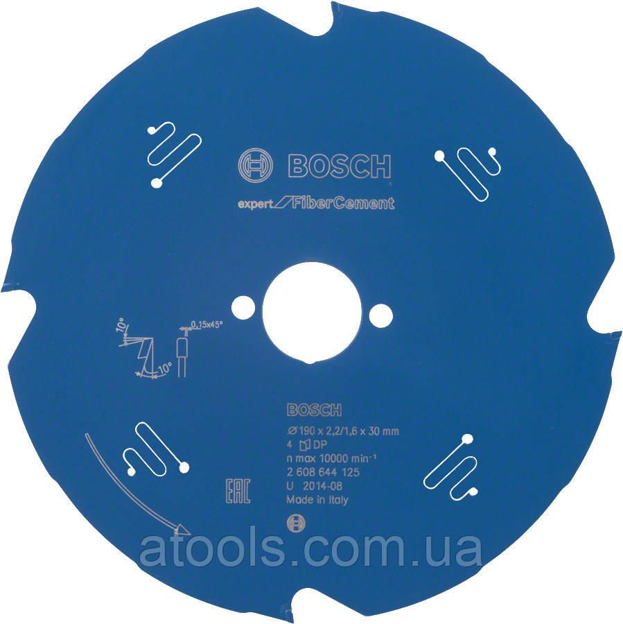 Пильний диск по фіброцементу Bosch 190x30x4z K2.2/1.6 Expert for FiberCement