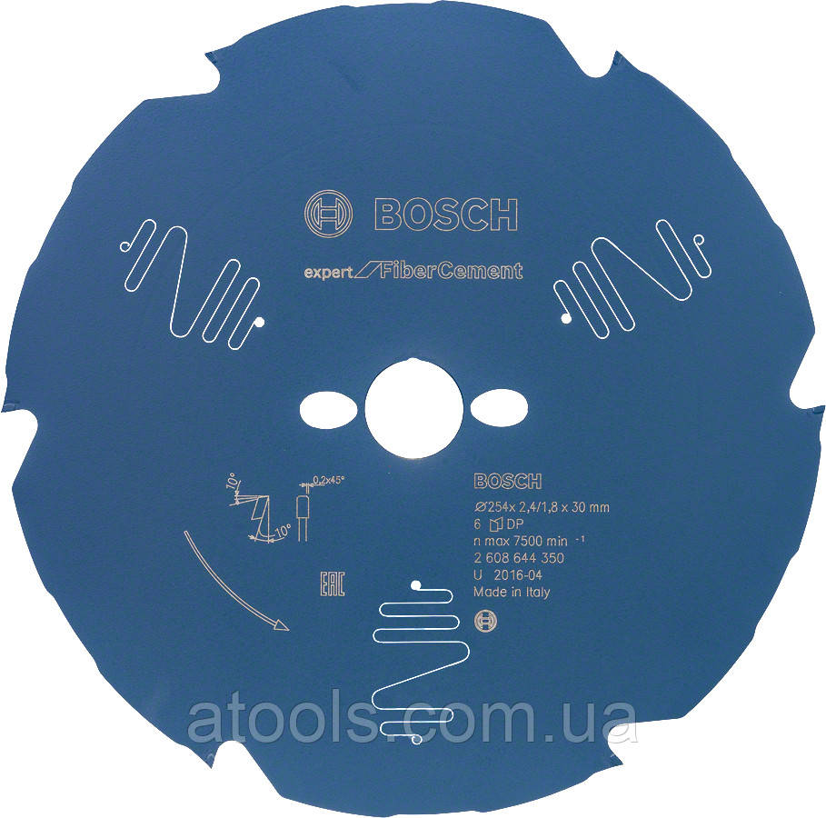 Пильний диск по фіброцементу Bosch 254x30x6z K2.4/1.8 Expert for FiberCement
