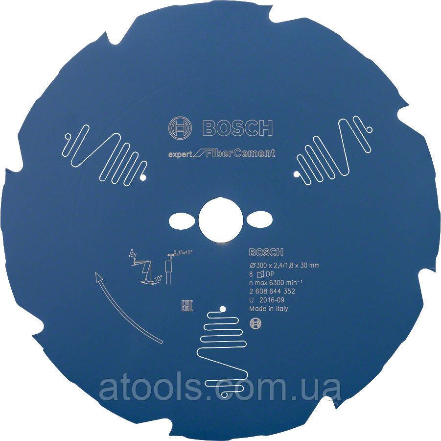 Пильний диск по фіброцементу Bosch 300x30x8z K2.4/1.8 Expert for FiberCement