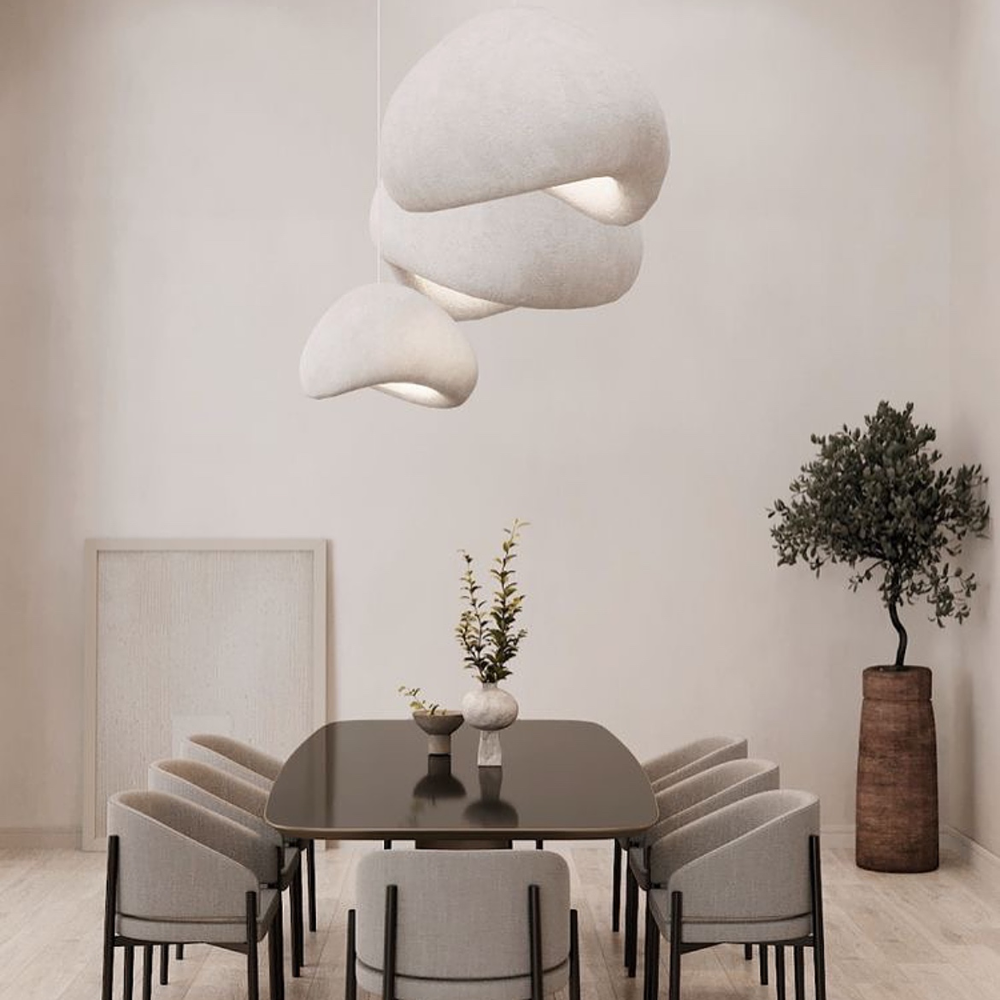 Текстурний підвісний гіпсовий світильник 30х40 см | Line F | Арт. MJ30-400, фото 1