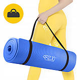 Килимок (мат) спортивний 4FIZJO NBR 180 x 60 x 1 см для йоги та фітнесу Navy Blue (P-5907739316974), фото 3
