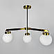 Латунна люстра на 4 білих плафони Ø 60 см | Line F | Арт. SGJ6/4 AB+WT, фото 4