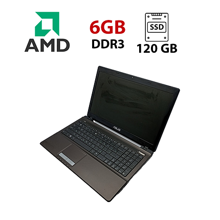 Ноутбук Asus K53/ 15.6" (1366x768)/ AMD E-450/ 6 GB RAM/ 120 GB SSD/ Radeon HD 6320/ АКБ 0%, фото 1