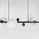 Подовжена люстра з 9 білими плафонами завдовжки 115 см | Line F | Арт. MJ295L/9L BK+WT, фото 4