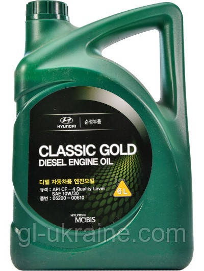 Моторна олива Hyundai/Kia/Mobis Classic Gold Diesel 10W-30, 6л (05200-00610)