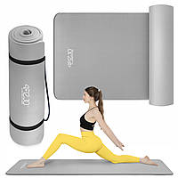 Килимок (мат) спортивний 4FIZJO NBR 180 x 60 x 1 см для йоги та фітнесу 4FJ0371 Grey