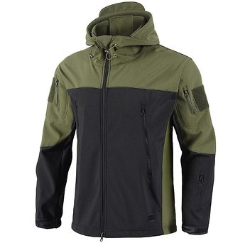 Куртка софтшел Gman Оливково-чорна Soft Shell на флісі M