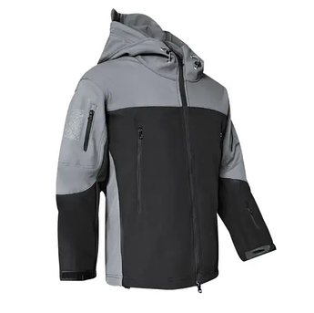 Куртка софтшел Gman Чорна з сірим Soft Shell на флісі M