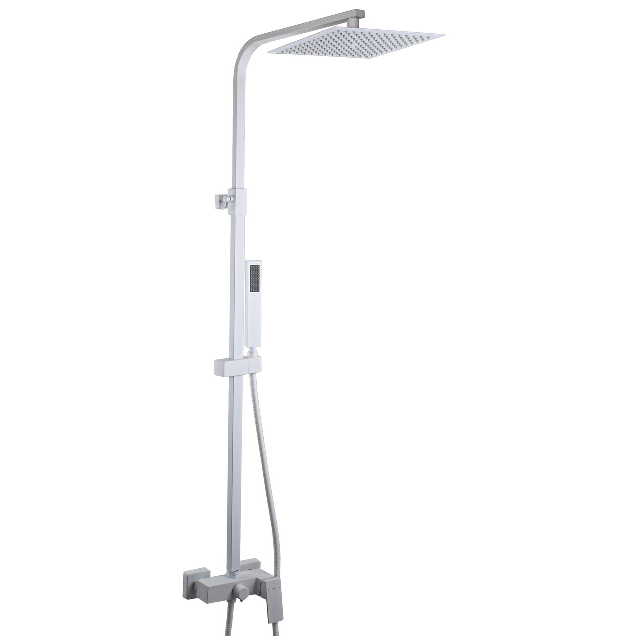 Душова система TOPAZ ODISS TO 18802-H66-WW без вилива, квадратна штанга БІЛА матова  Н-130см Зроби це - Vdalo