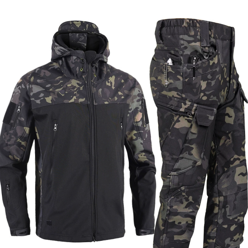 Костюм софтшел Gman Чорний мультикам Soft Shell на флісі L