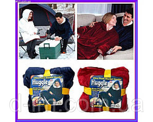 Плед-толстовка з капюшоном Huggle Hoodie-1 (синій) (50)