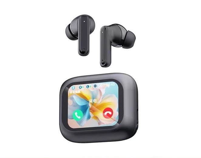 Навушники бездротові Bluetooth 5.3 із шумозаглушенням і кейсом із сенсорним екраном