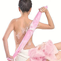 Мочалка масажна для пілінгу тіла, антицелюлітна, японська мочалка. Рожева