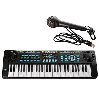 Дитячий синтезатор-піаніно на 54 клавіші з мікрофоном та MP3 Limo Toy M 5499 Чорний