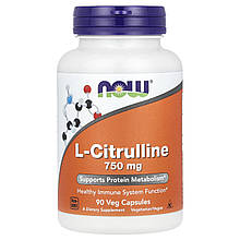 Цитрулін, L-Citrulline, Now Foods, 750 мг, 90 вегетаріанських капсул