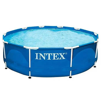 Басейн сімейний каркасний круглий Intex 28200 для дачі 305х305х76 см на 4485 л синій