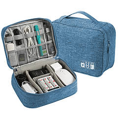 Органайзер для зарядок, дротів і кабелів, тканина оксфорд, 24х9х18 см, Light blue (2074441719)