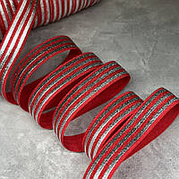 Стрейч-бейка (резинка)- Смужка-фольга, ширина 1,5 см, колір мікс , арт 014374, відрізок 1 метр, Різнокольоровий