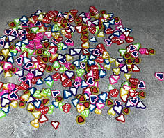 Наполнитель "Сердечко-микс", 5 мм , арт 010936, упаковка ~15-20 грам, Різнокольоровий