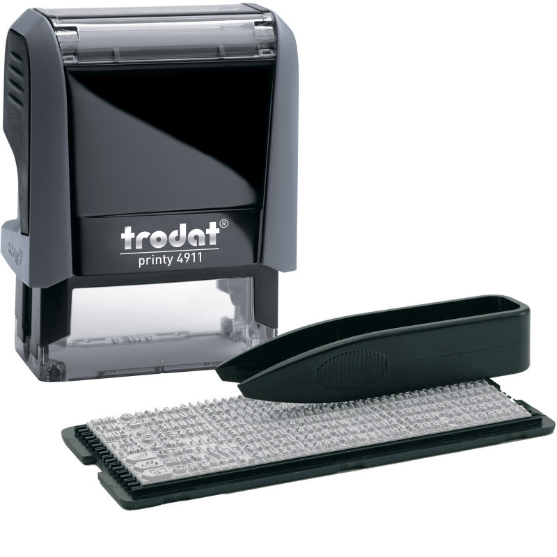 Самонабірний текстовий штамп TRODAT 4911 пласт., 3 рядки, розмір 38х14 мм, сірий