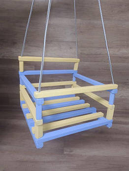 Дитячі гойдалки великі фарбовані жовто-блакитний Kв-2K(2) G-Rich