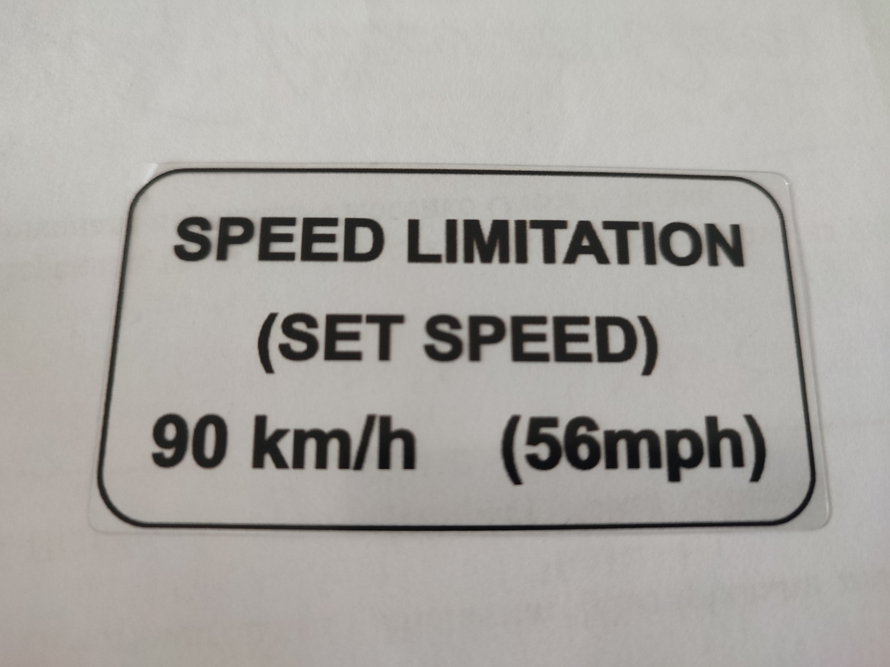 Наклейка  обмеження швидкості (speed limitation) 90 км/год