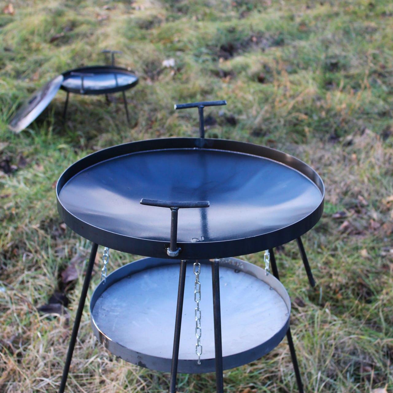 Сковорода садж з борони 50 см з підвіскою для дров Сковорідка туристична для вогнища, фото 1