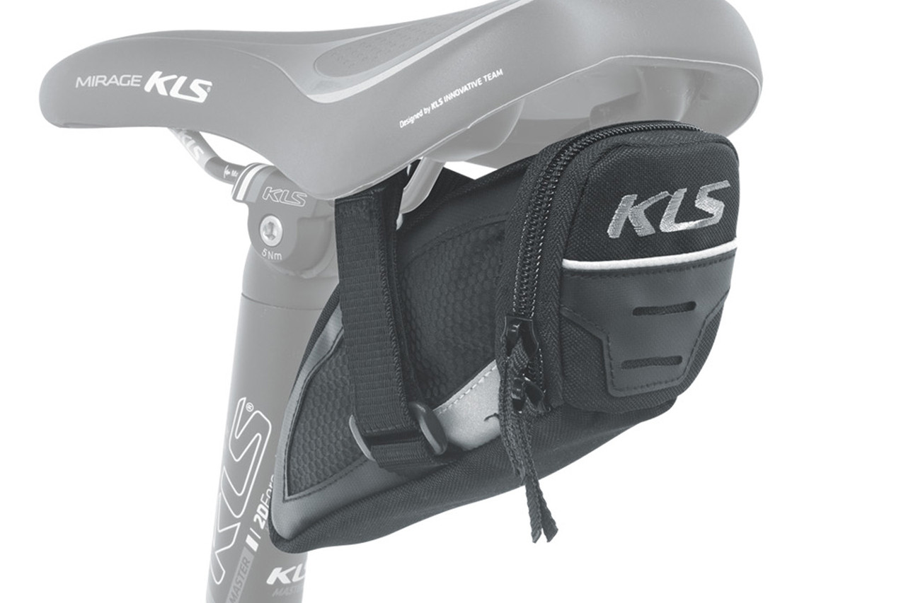 Cумка для велосипеда велосумка підсідельна KLS Challanger strap L (0,8 л) чорний, фото 1