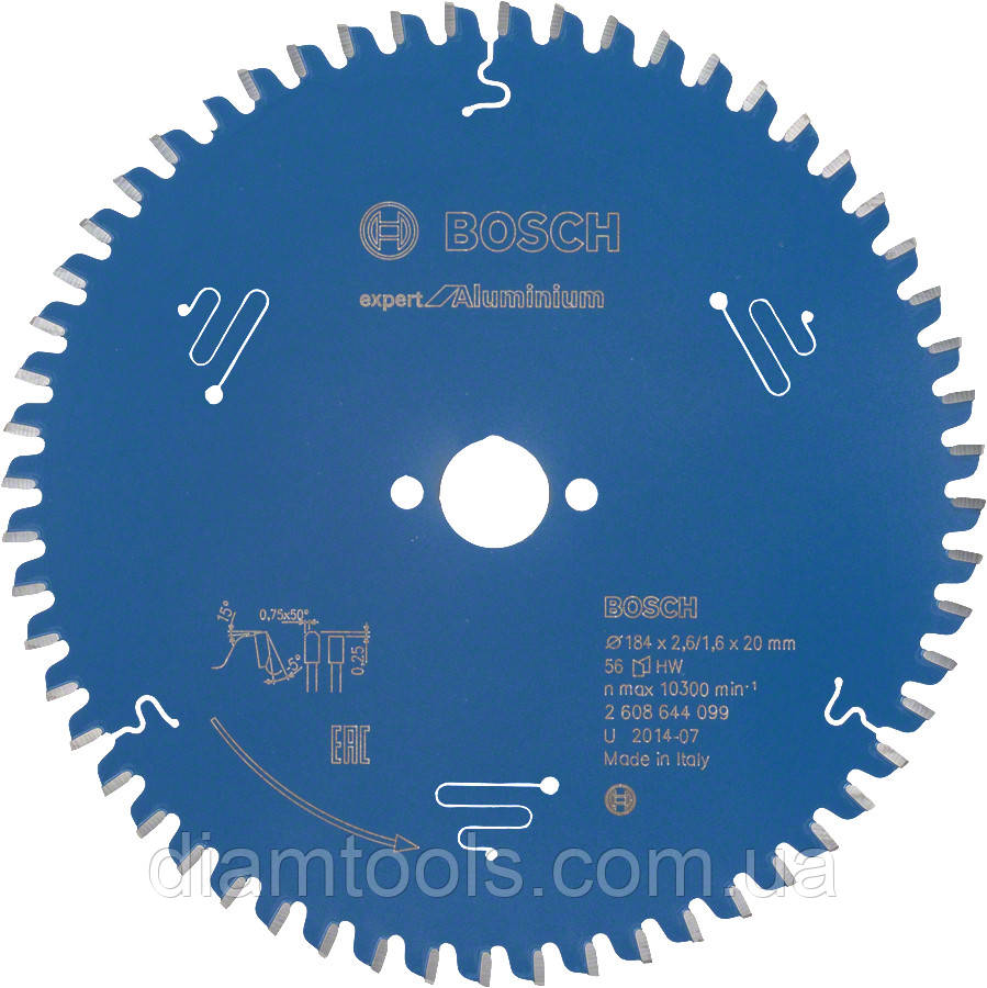 Пильний диск по алюмінію Bosch 184x20x56z K2.6/1.6 Expert for Aluminium