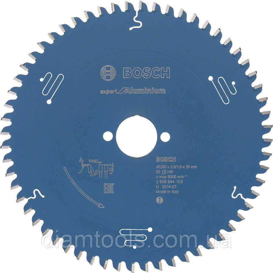 Пильний диск по алюмінію Bosch 200x30x60z K2.8/1.8 Expert for Aluminium