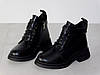 Черевики зимові жіночі шкіряні на шнурівці чорні 36р, фото 4