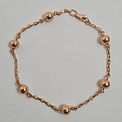 Браслет золотий на руку ланцюжок з підвісками кульками 18 см