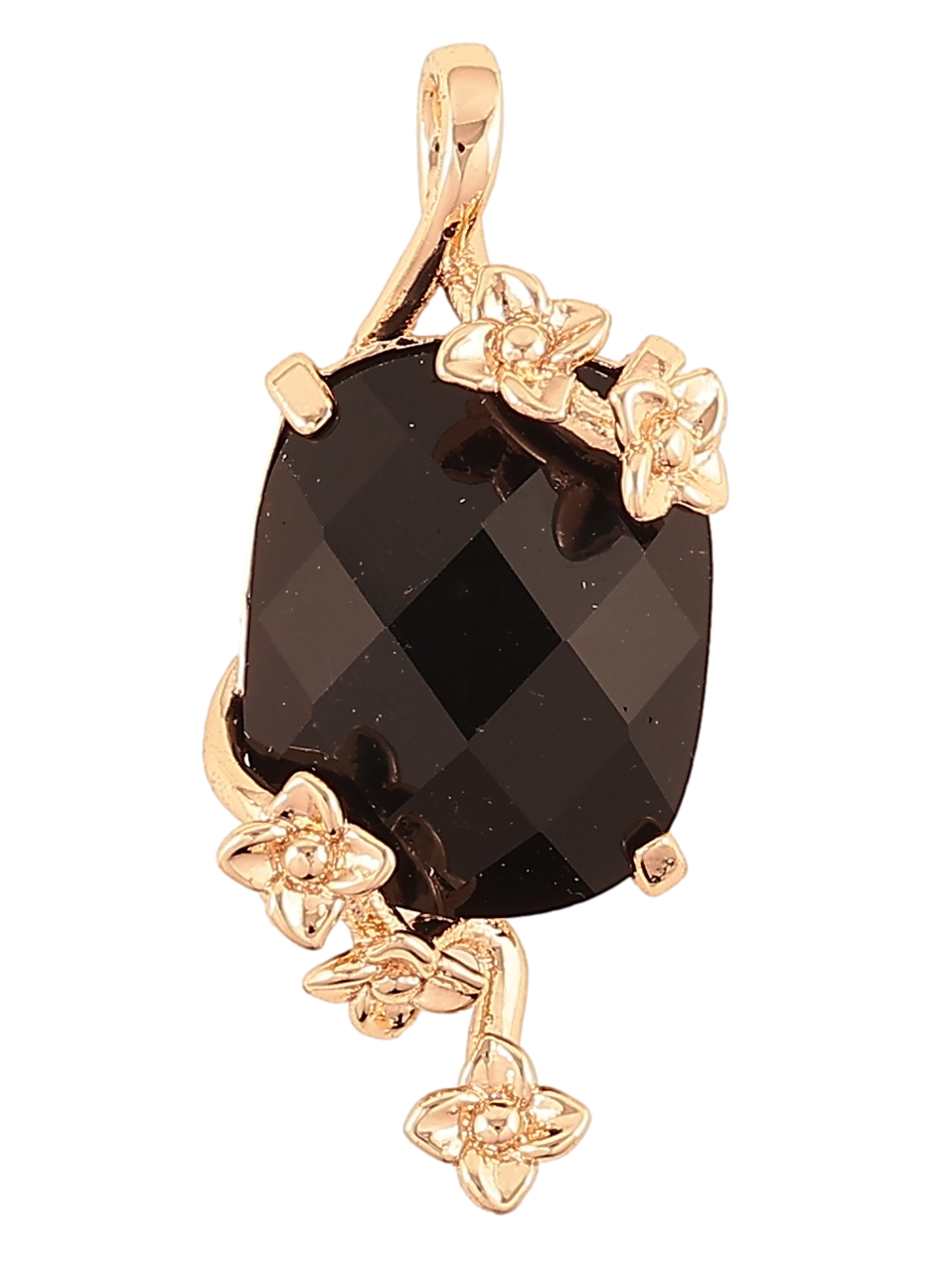 Кулон Xuping M&L Колір 18K «Квітковий візерунок з чорним кристалом" для ланцюжка до 4мм, фото 1