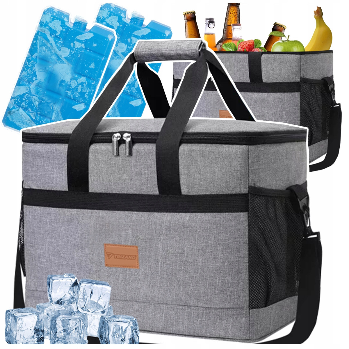 Термосумка Trizand 40 л сумка холодильник 47 x 28,5 x 30 см + 2 аккумулятор холода (23843), фото 1