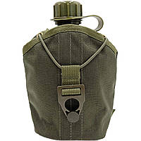 Фляга армійська 1л в чохлі Олива MELGO (фляга тактична польова індивідуальна)