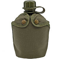 Фляга армійська 1л в чохлі Molle Олива MELGO (фляга тактична польова індивідуальна)