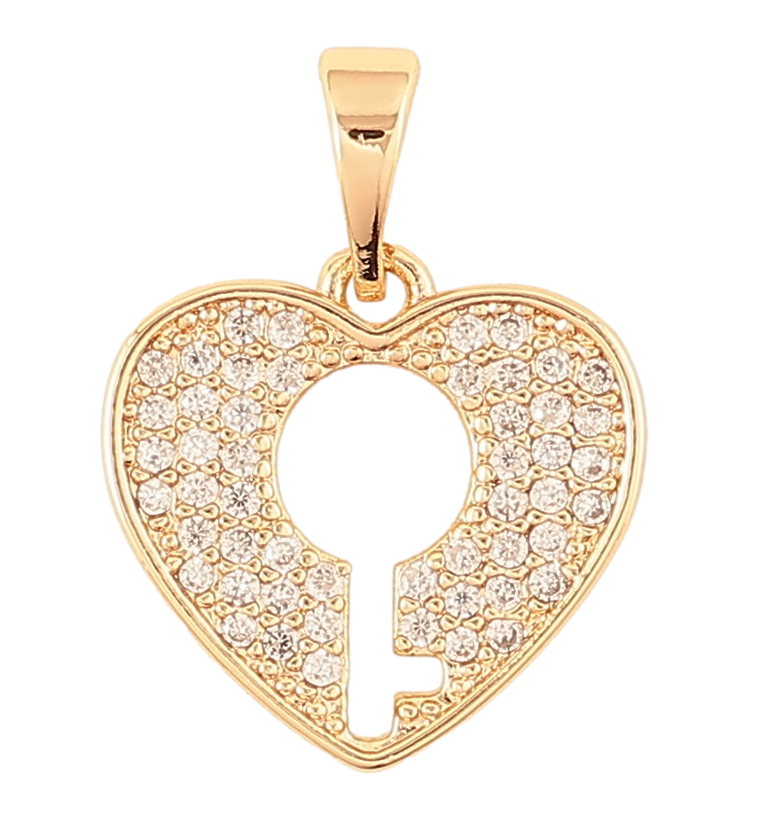 Кулон Xuping M&L Колір 18K «Сердечка з замковою щілиною" для ланцюжка до 5мм, фото 1