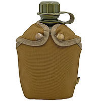 Фляга армійська 1л в чохлі Molle Койот MELGO (фляга тактична польова індивідуальна)