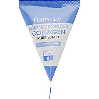 Очищаючий скраб для обличчя з колагеном Farmstay Baking Powder Collagen Pore Scrub 7г * 1 шт, фото 3