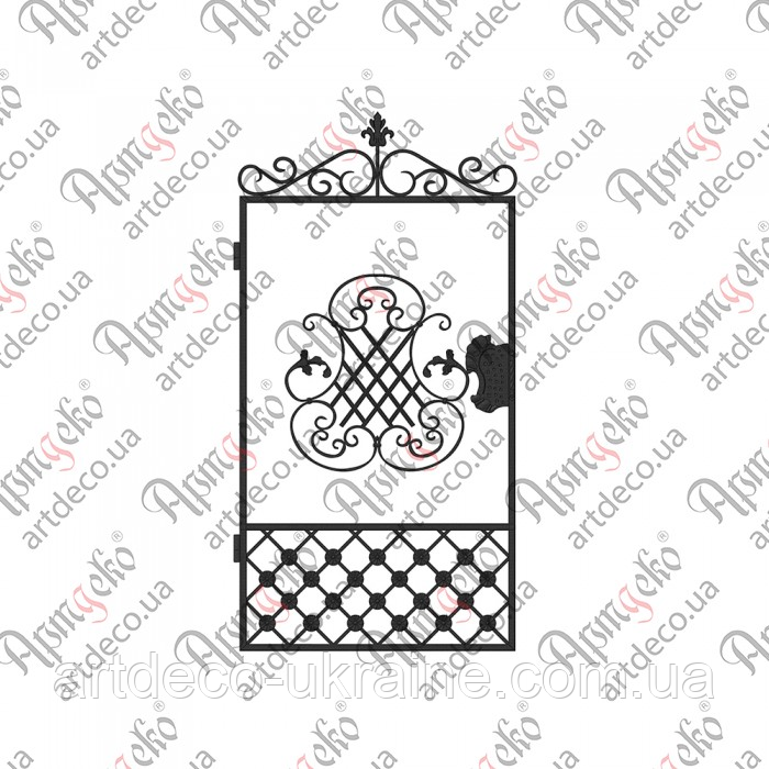 Кована хвіртка 1950х1000.(КД-14) КОМПЛЕКТ ЕЛЕМЕНТІВ, фото 1