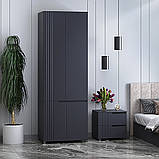 Шафа для одягу  "Портленд", К-824-L, Графіт / Графіт (80/230/52), МДФ, фото 2