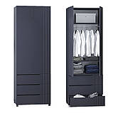 Шафа для одягу "Портленд", К-823-L, Графіт / Графіт (80/230/52), МДФ, фото 3