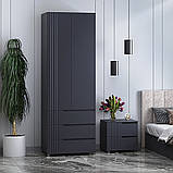 Шафа для одягу "Портленд", К-823-L, Графіт / Графіт (80/230/52), МДФ, фото 4