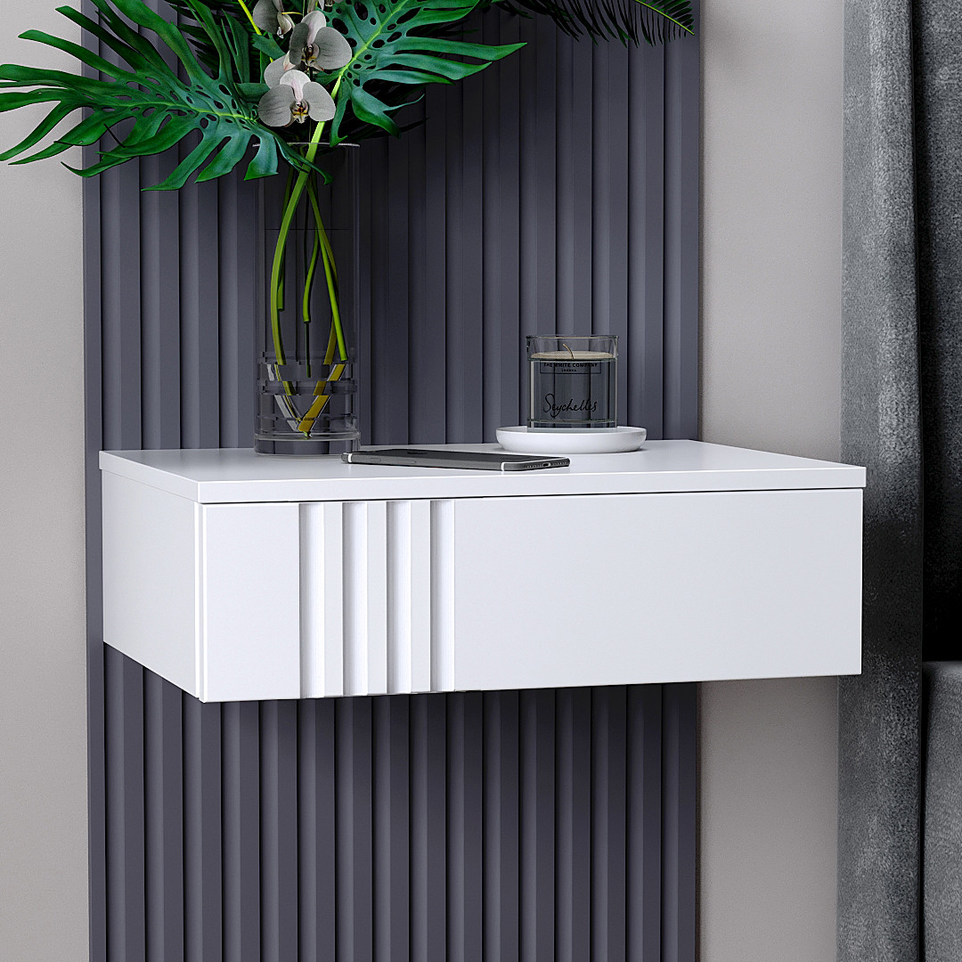 Тумба приліжкова "Портленд" К-505, Білий матовий (48/16/35), МДФ, фото 1